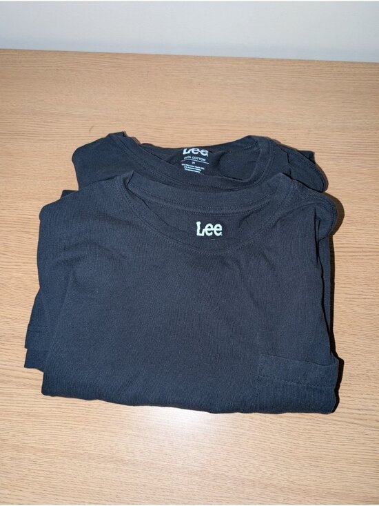 Lee Other - Lee Lot Of 2 Shirt Mens M Black Short Sleeve Tee Pocketed Crew Neck Solid Pima